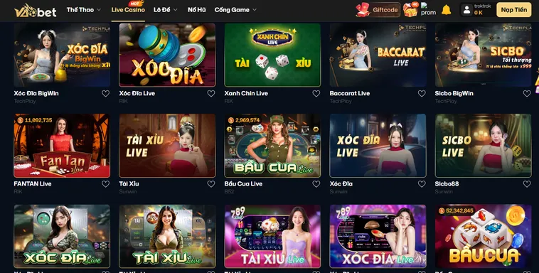 Trải Nghiệm Live Casino VaoBet Đẳng Cấp Sòng Bài Quốc Tế Tại Nhà