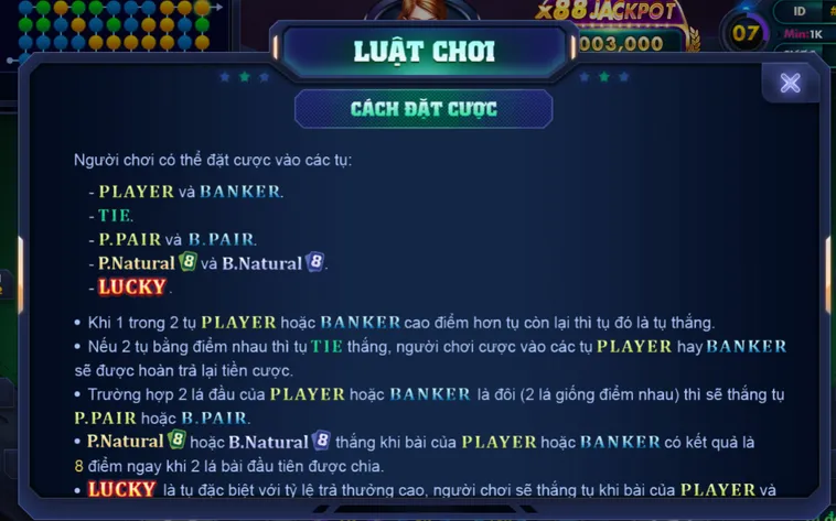 Chinh Phục Jackpot Khủng Với Nổ Hũ Baccarat Lucky 88 Tại VaoBet
