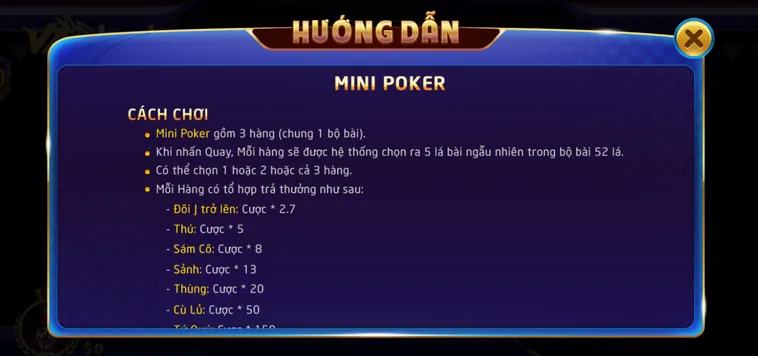 Chinh Phục Những Ván Bài Tốc Độ Cùng Mini Poker Tại VaoBet Đỉnh Cao