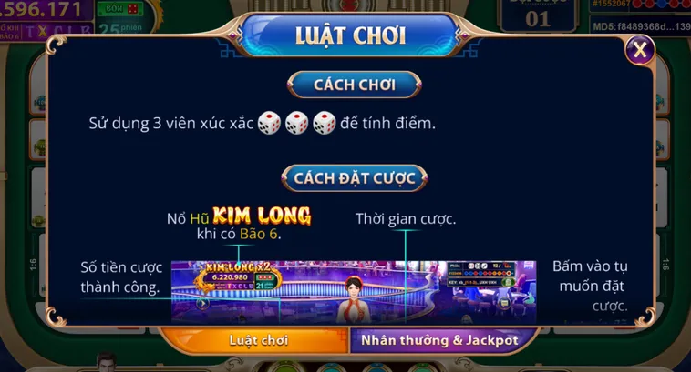 Table Game Sicbo Ngũ Long Tại VaoBet Sảnh Cược Xúc Xắc Đẳng Cấp Thượng Lưu