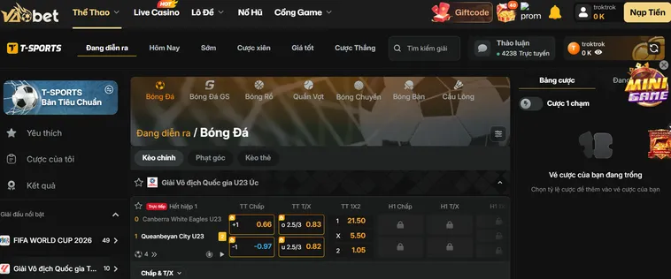 Chinh Phục Thể Thao T Sports Tại VaoBet Với Tỷ Lệ Kèo Cực Thơm