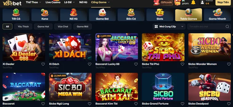 Thử Thách Bản Lĩnh Cùng Sảnh Table Game VaoBet Đầy Kịch Tính