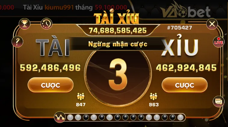 Chinh Phục Game Tài Xỉu Live Tại VaoBet Kiếm Tiền Triệu Dễ Dàng